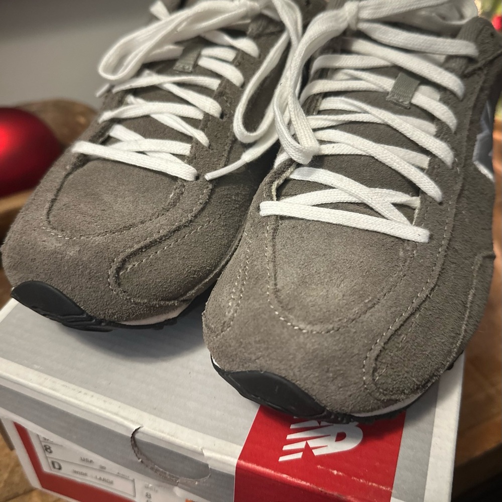 New Balance Women's Sneakers in Gray Suede Wide Width